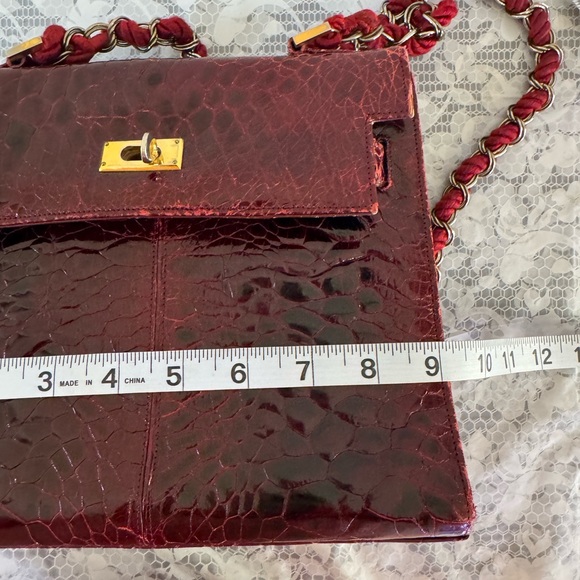 Vintage Susan of London Red Leather Women's Shoulder Bag - Picture 12 of 15